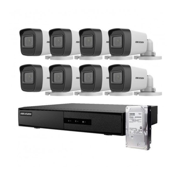 Kit Análogo 1080P DVR-M1 8CH 8Bala + 1TB Video Hikvision