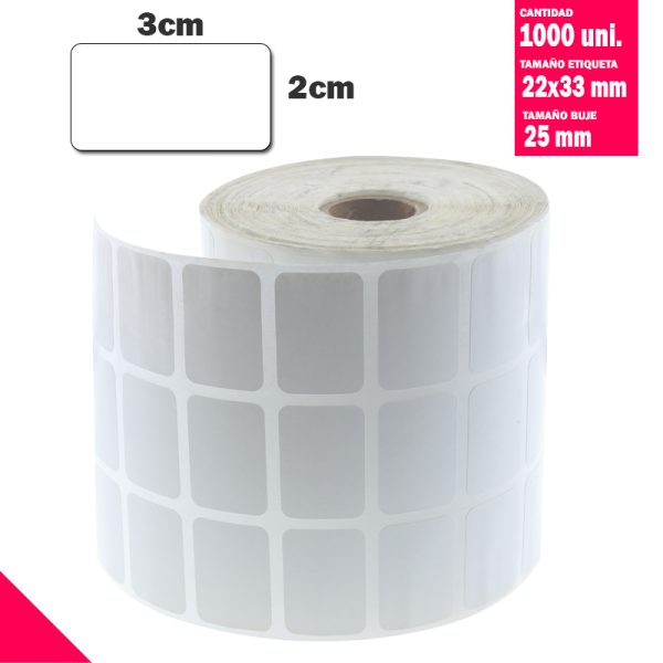 Rollo Etiqueta Térmica Triple 22x32x1000X3 caja 32 uni.