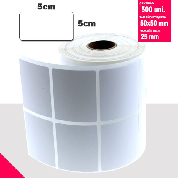 Rollo Etiqueta Térmica Doble 50x50x500 caja 50 uni.