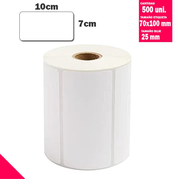 Rollo Etiqueta Térmica 70x100x500 caja 30 uni.