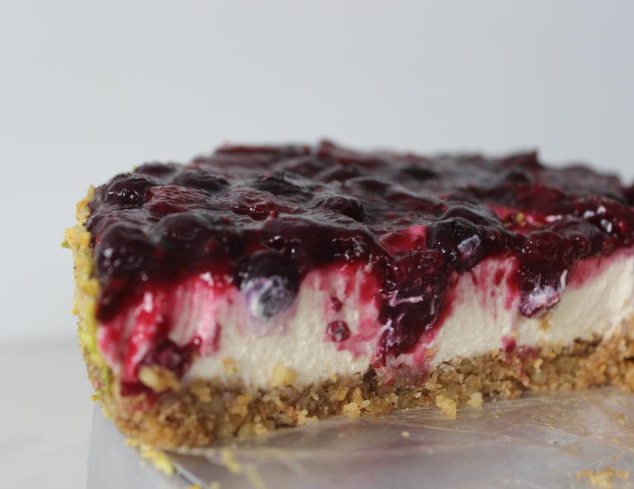 Cremoso de tofu, mermelada casera de frutilla-arándano 🍓